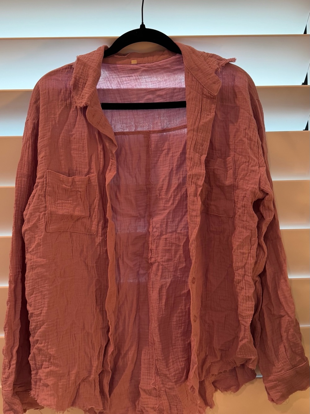 Beachwear Lightweight linen Button-Down Jacket - light Purple